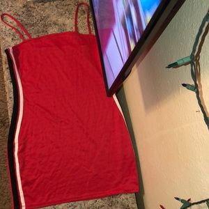 Red mini dress